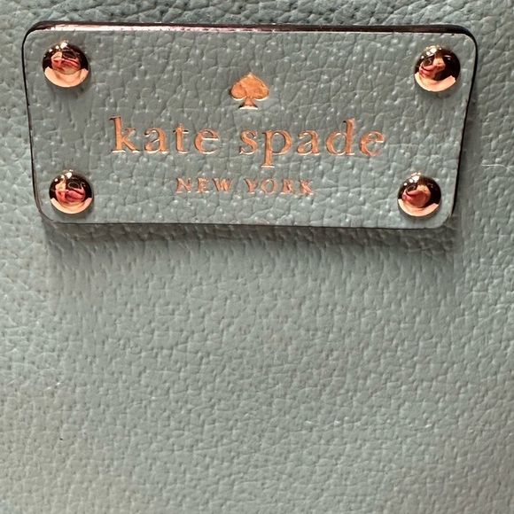 Kate Spade Wellsley Fresh Air Blue Leather Tote Bag EUC - Picture 6 of 12